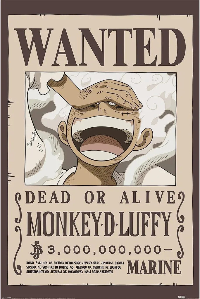 One Piece - "Wanted" stampato, Luffy