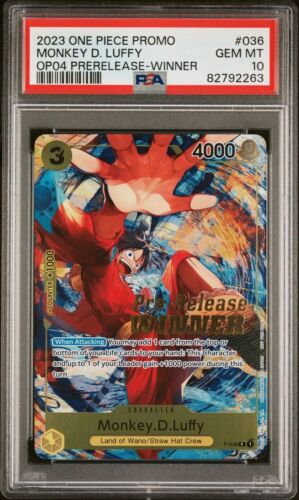 Monkey.D.Luffy (P-036) (V.3) Promos - Singles (ENG) PSA 10